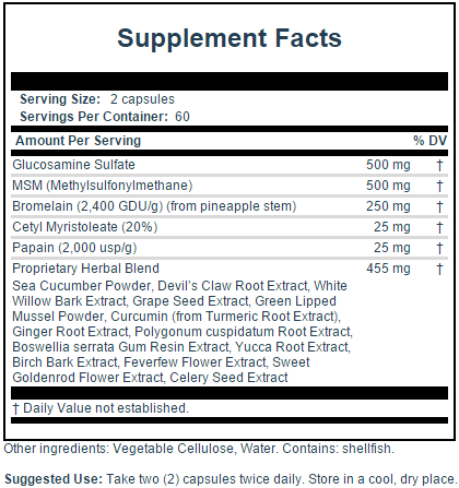 Flex 19 Joint Supplement Facts by IVL Products